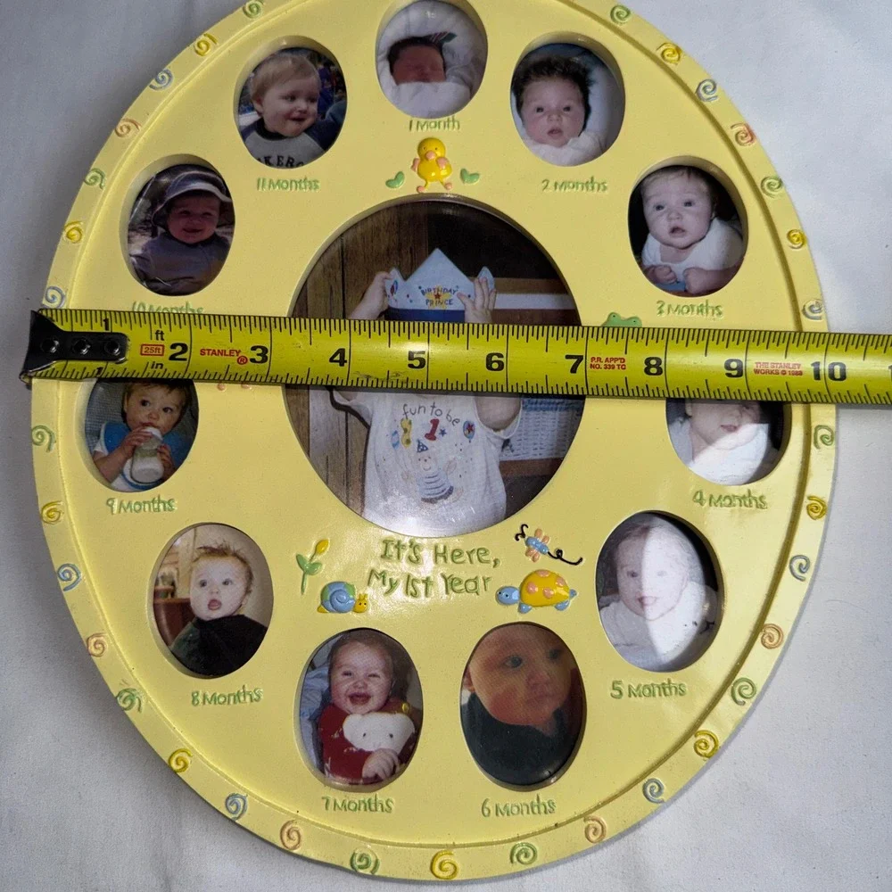 Baby First Year My 1st Year Photo Frame Oval Yellow Multi Opening 12 Month 12in